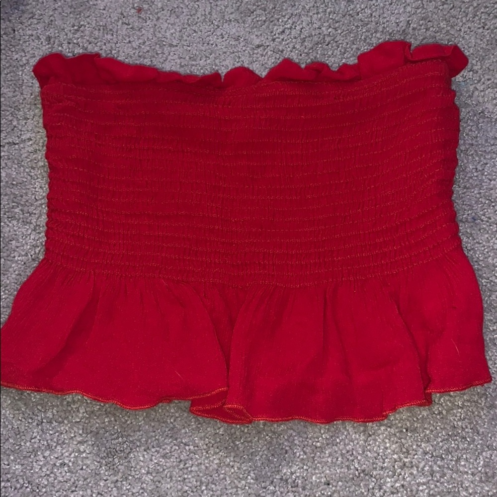 Red tube top